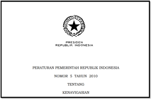 Peraturan Pemerintah No. 5 Tahun 2010 tentang Kenavigasian