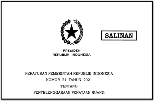 Peraturan Pemerintah Nomor 21 Tahun 2021 tentang Penyelenggaraan Penataan Ruang Laut