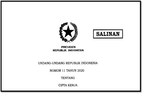 Undang-Undang Nomor 32 Tahun 2014 tentang Kelautan sebagaimana diubah dengan Undang-Undang No. 11 Tahun 2020 tentang Cipta Kerja 